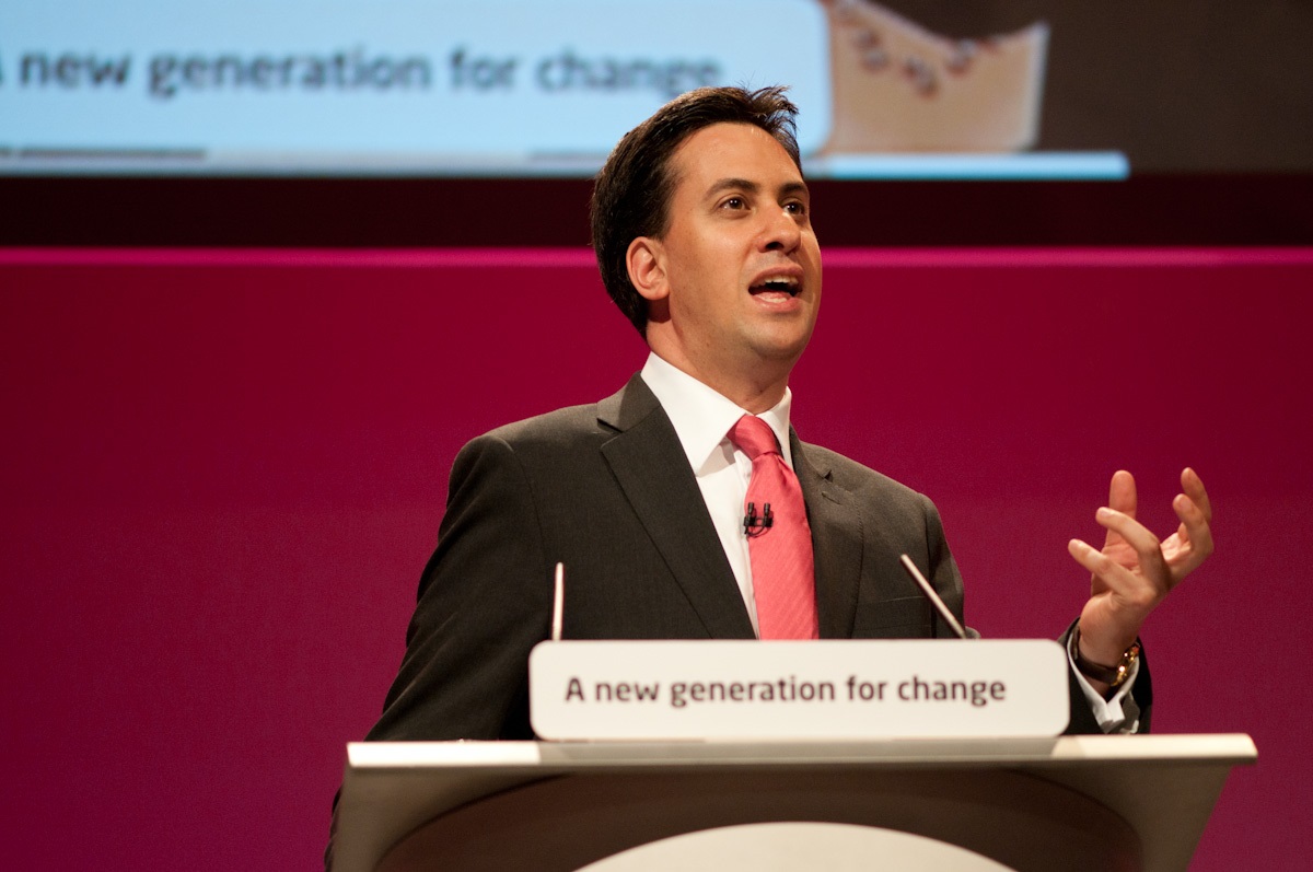 Ed Miliband speaking at the Labour Party Conference