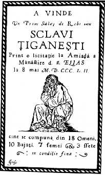 'An 1852 Wallachian poster advertising an auction of Romani slaves'