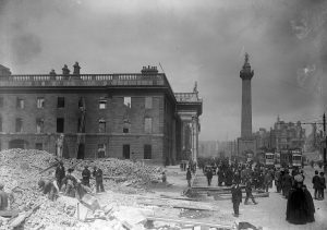 The burnt out shell of the GPO, after the Rising